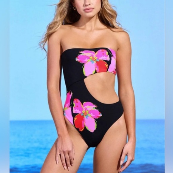 MAAJI Reversible One Piece Cut Out Floral Swimsuit M NWT - Picture 1 of 9